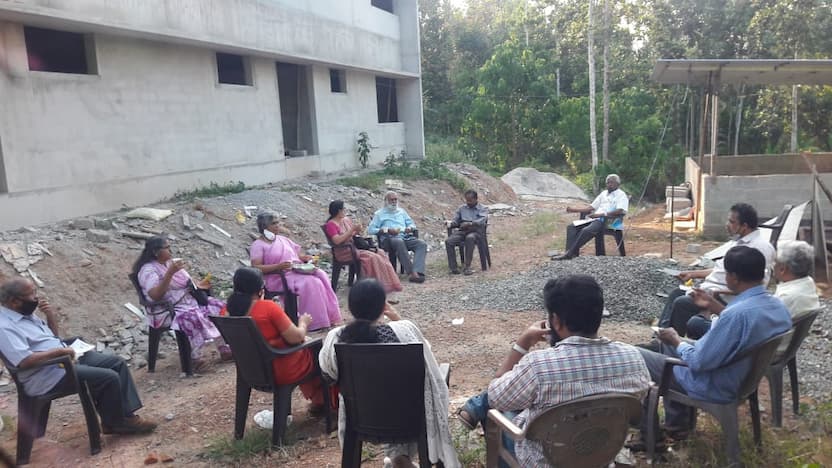 You are currently viewing Trust members chit chat during Celestial city site visit